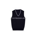 Boy&#39;s Knitted 100% Cotton Jacquard Spot School Vest